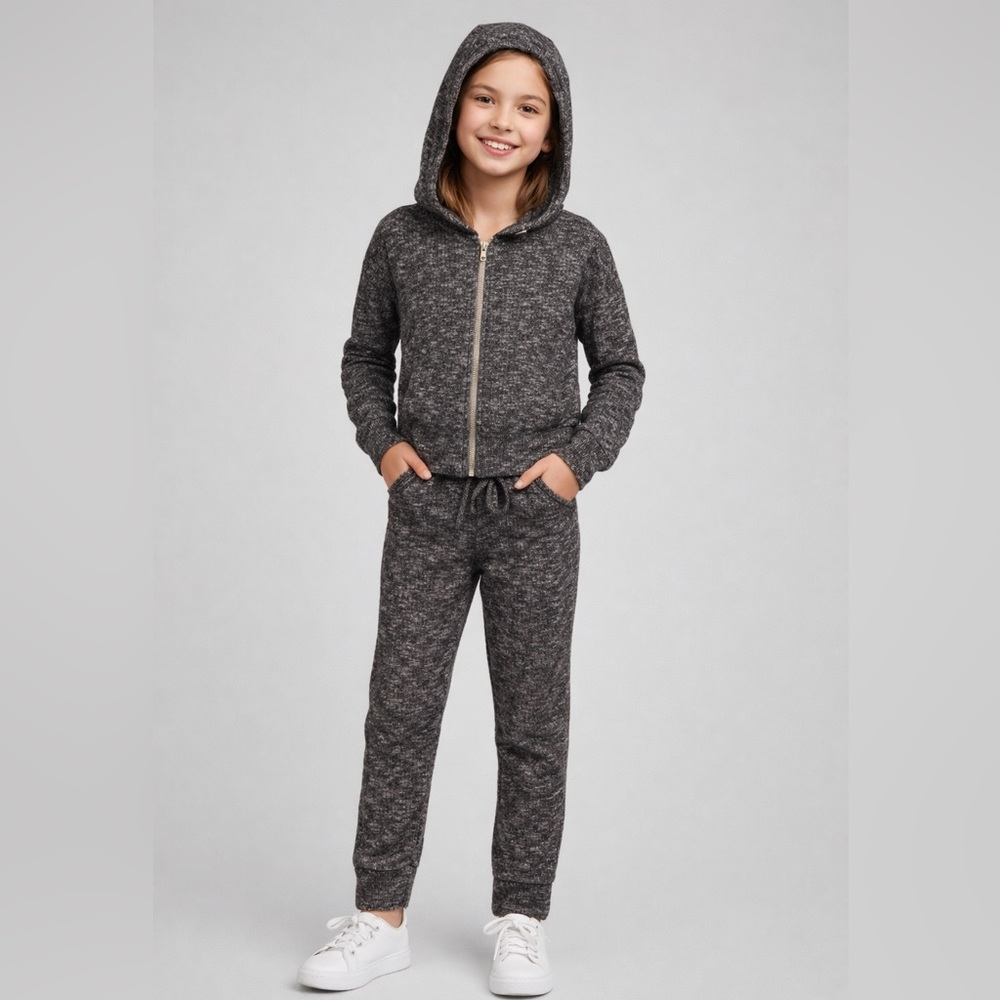 Set - Marble Rib Knit Hoodie & Jogger pant